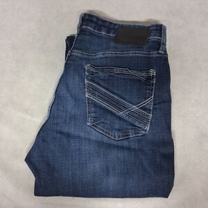 BKE Tyler Blue Jeans 34x34 Relaxed Fit Straight Leg Dark Washed Denim 460307